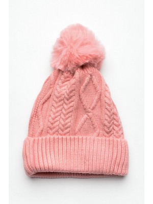 Brody Pink Pom Pom Beanie