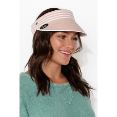 Abby Pink Stripe Travel Visor