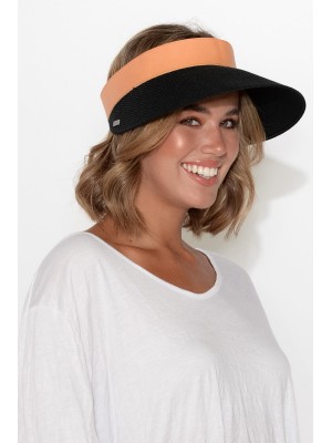 Audrey Black Wide Brim Travel Visor