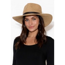 Hunter Camel Wide Brim Fedora