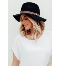 Santiago Black Wool Fedora Hat