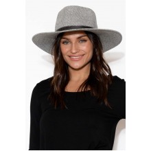 Hunter Grey Wide Brim Fedora