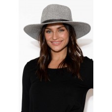 Hunter Grey Wide Brim Fedora